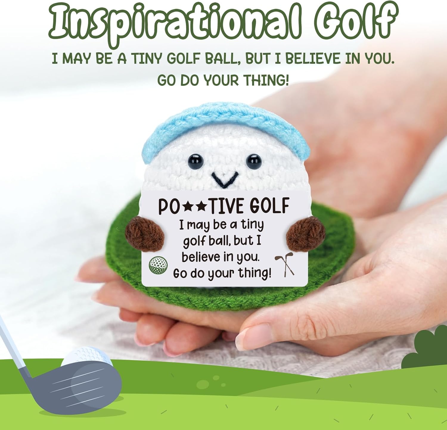 Positive Gifts for Women Men - Crochet Golf, Inspirational Get Well & Self-Encouragement Gift for Golfers Friends Coworkers, Comfort Crochet for Cheer Up, Stress Relief Gifts - Image 3