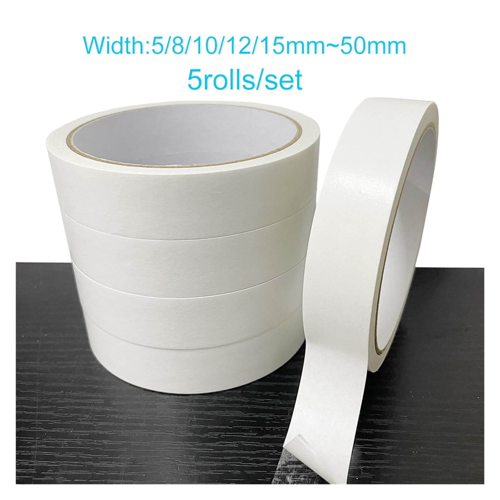 DAVBIR 5 Rollos/Juego de Cinta de Doble Cara, Cinta Adhesiva Fuerte Ultrafina, Cinta Adhesiva Alta, Material Escolar for Oficina, Ancho 5/8/10/12/15/18/20 Perfection (Size : 10M, Color : 40mmx5rolls