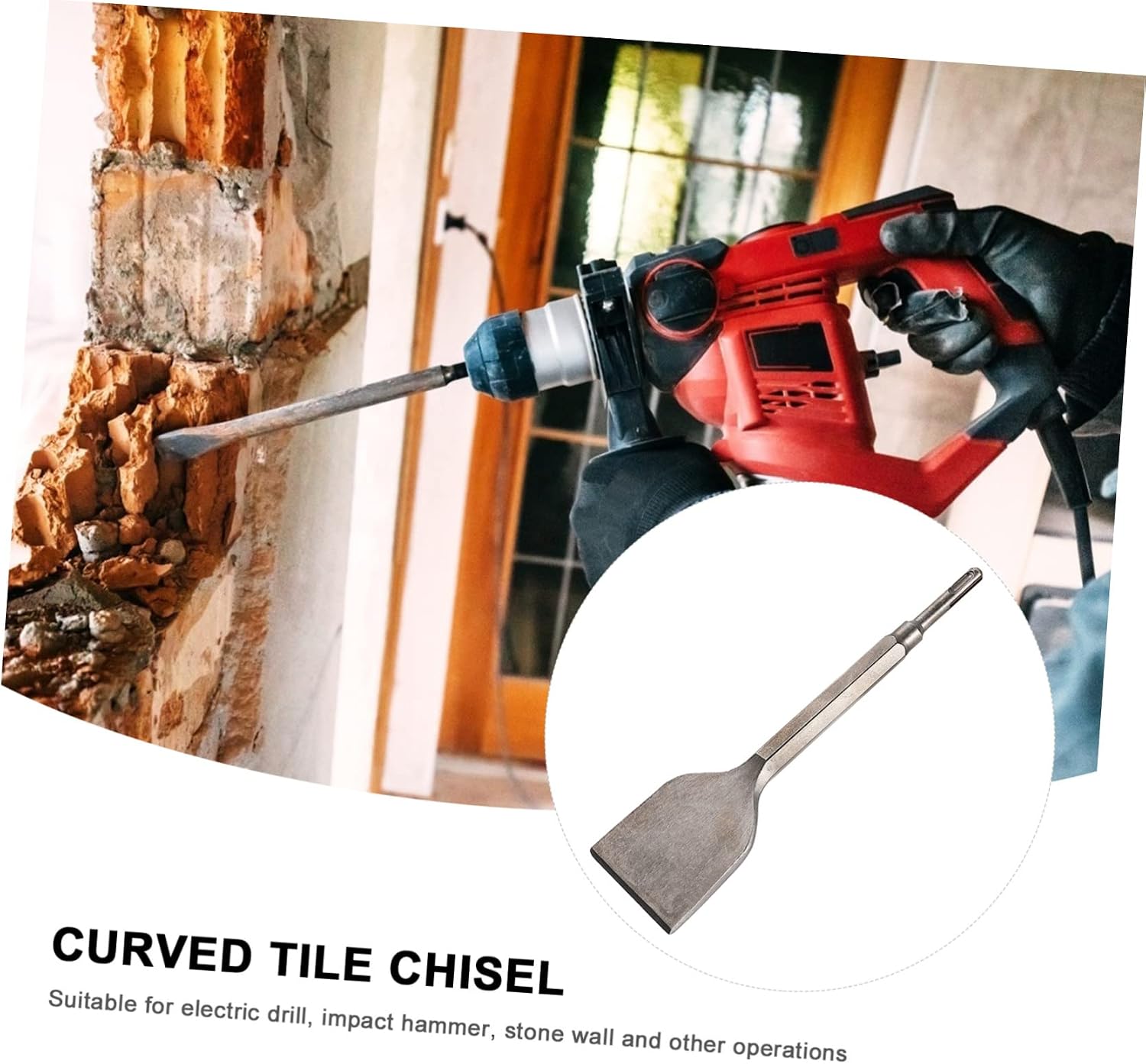 Masonry Chisel for Concrete Wide Bent Chisel Electric Hammer Drill Tool Masonry Drill Bits for Brick