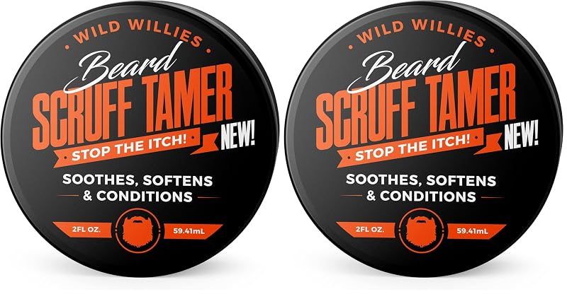 Creme para Barba Wild Willies Scruff Tamer para Barbas Curtas e Barba por Fazer, Pacote com 2