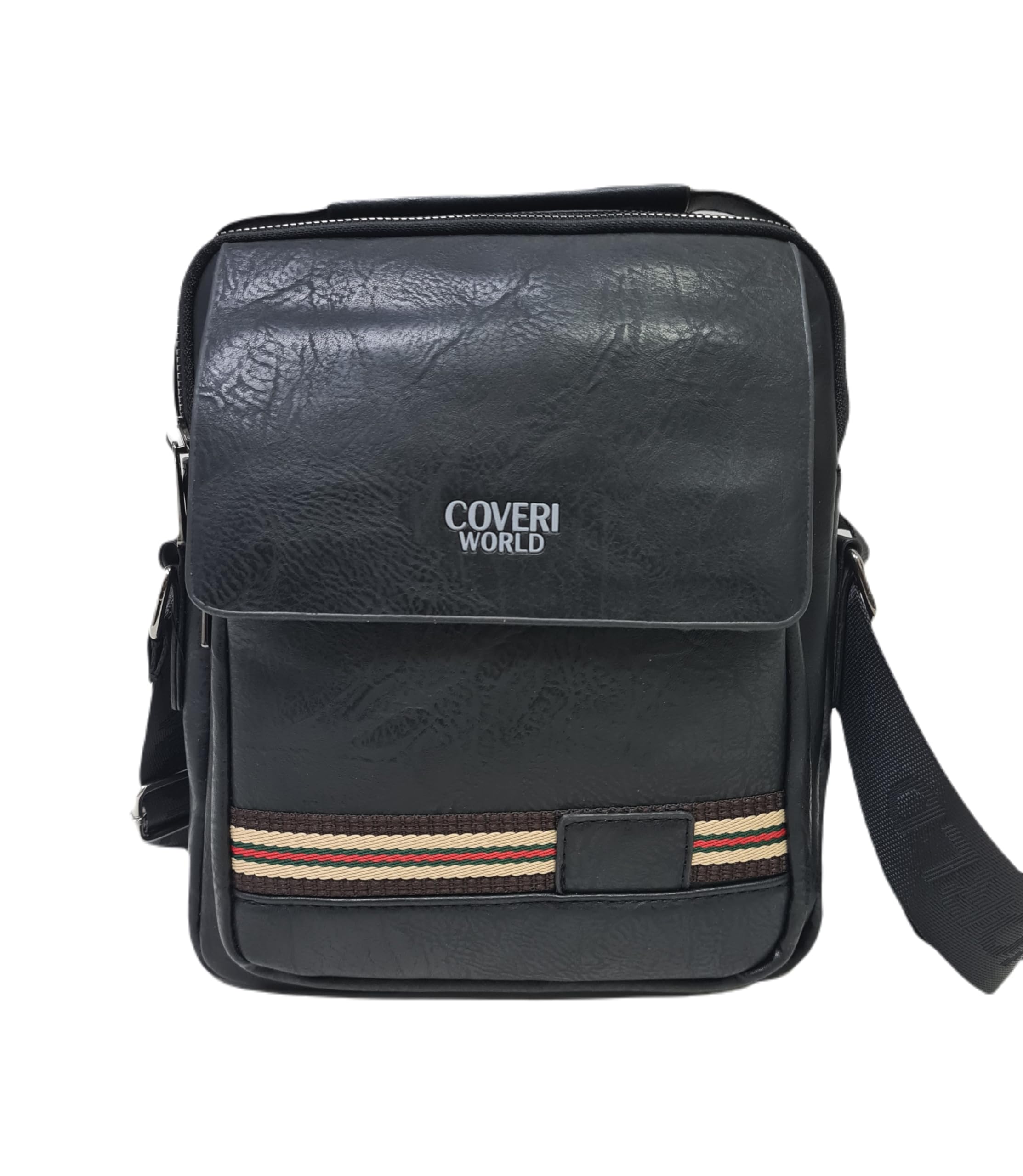 COVERI Borsa Borsello Ecopelle Tracolla Uomo Lavoro Ufficio Tempo Libero Portacellulare Tasche Zip ART.2162 Dimensioni 24 X 21 X 5 Marchio Coveri