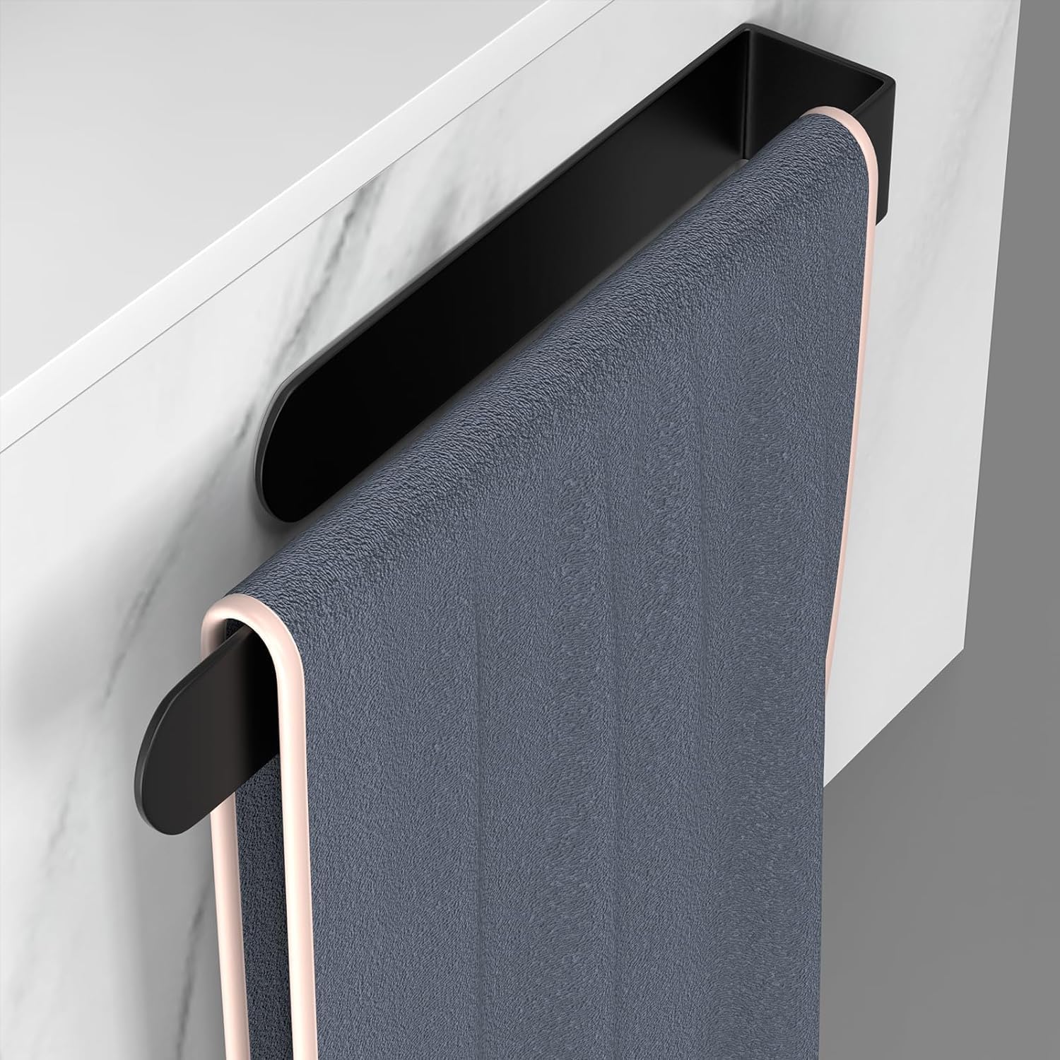 30cm Toalleros de Baño sin Taladro, HASA zone Toallero Adhesivo Baño, Accesorios Baño Sin Taladro, Acero Inoxidable 304，Negro