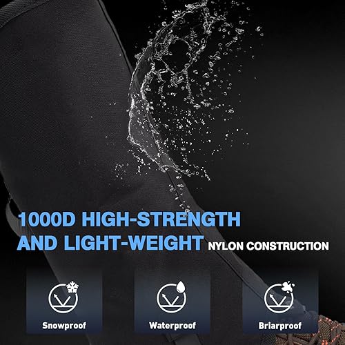 Miniatura 2 de Hikeen Polainas de pierna para senderismo, polainas para botas para hombres y mujeres, polainas impermeables de nailon 1000D para caza, pala de