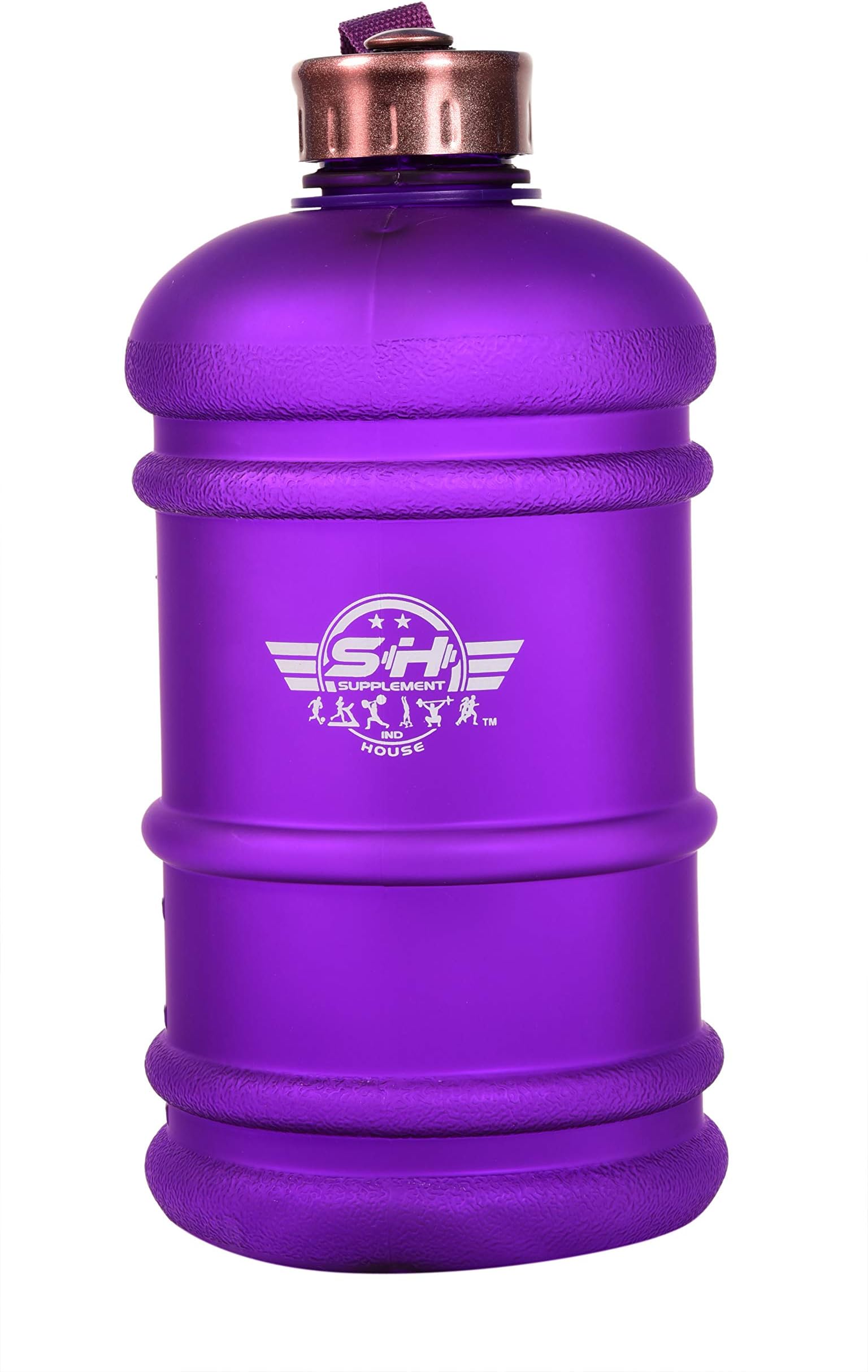 SUPPLEMENT HOUSE IND Plastic Water Bottle, 2.2L, Set of 1, Purple (sparkling Rose Gold Cap)