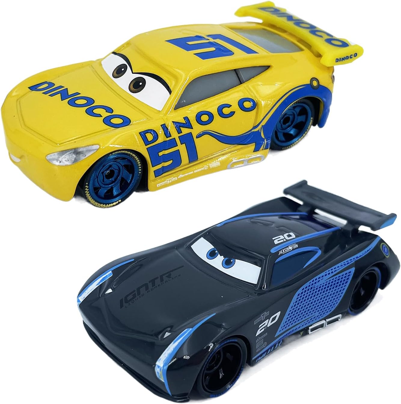2PCS Portable Small Toy Car 1:55 Diecast Model Metal Body Racers for Preschool Kids 3+ Year Boy Gift (Yellow+Black)