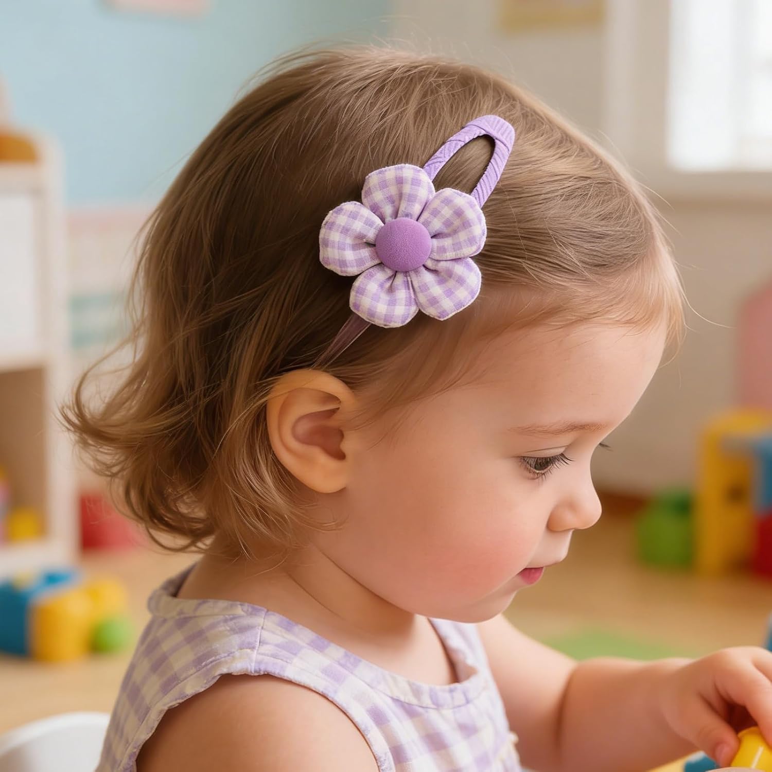 XIMA 24Pcs Cute Flower Hair Clips for Baby Girls, No Slip Toddler Hair Barrettes, Soft Fabric Hair Accessories for Infants Kids, Daily Wear & Gift
