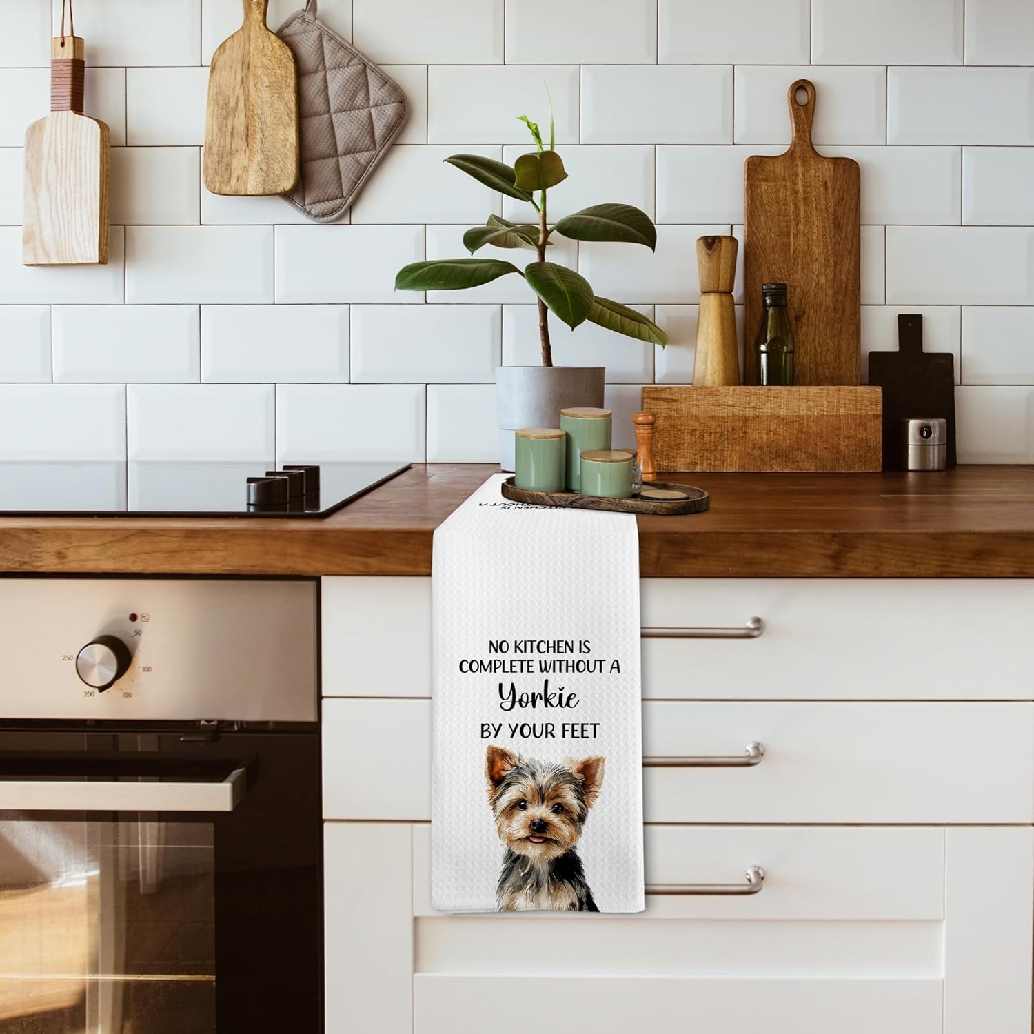 Funny Yorkie Yorkshire Terrier Dog Kitchen Towels Gifts for Women Yorkies Mom Lovers Men Kids, Yorkie Yorkshire Terrier Decor Accessories Dish Hand Tea Towels Ornament for Kitchen,16x24Inch - Image 4