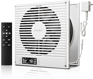 KOVIET 8" Room to Room Ventilation Fan with Remote - 320 CFM Quiet Reversible Air Transfer, 10-Speed Smart Exhaust for Bedroom Kitchen Laundry