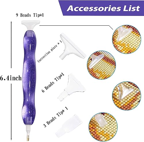 Miniatura 31 de RovyFota Bolígrafo de pintura de diamante, resina, azul, 5D, herramientas de pintura de diamante, hobby