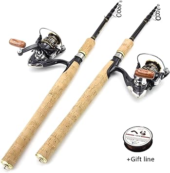 Amazon Co Jp 1 8m 2 7m釣り竿リールコンボ 延長木製ハンドルルアーロッドと13bbリールセット トラウトベイトロッド キャスト ロッド シーバスロッド スポーツ アウトドア
