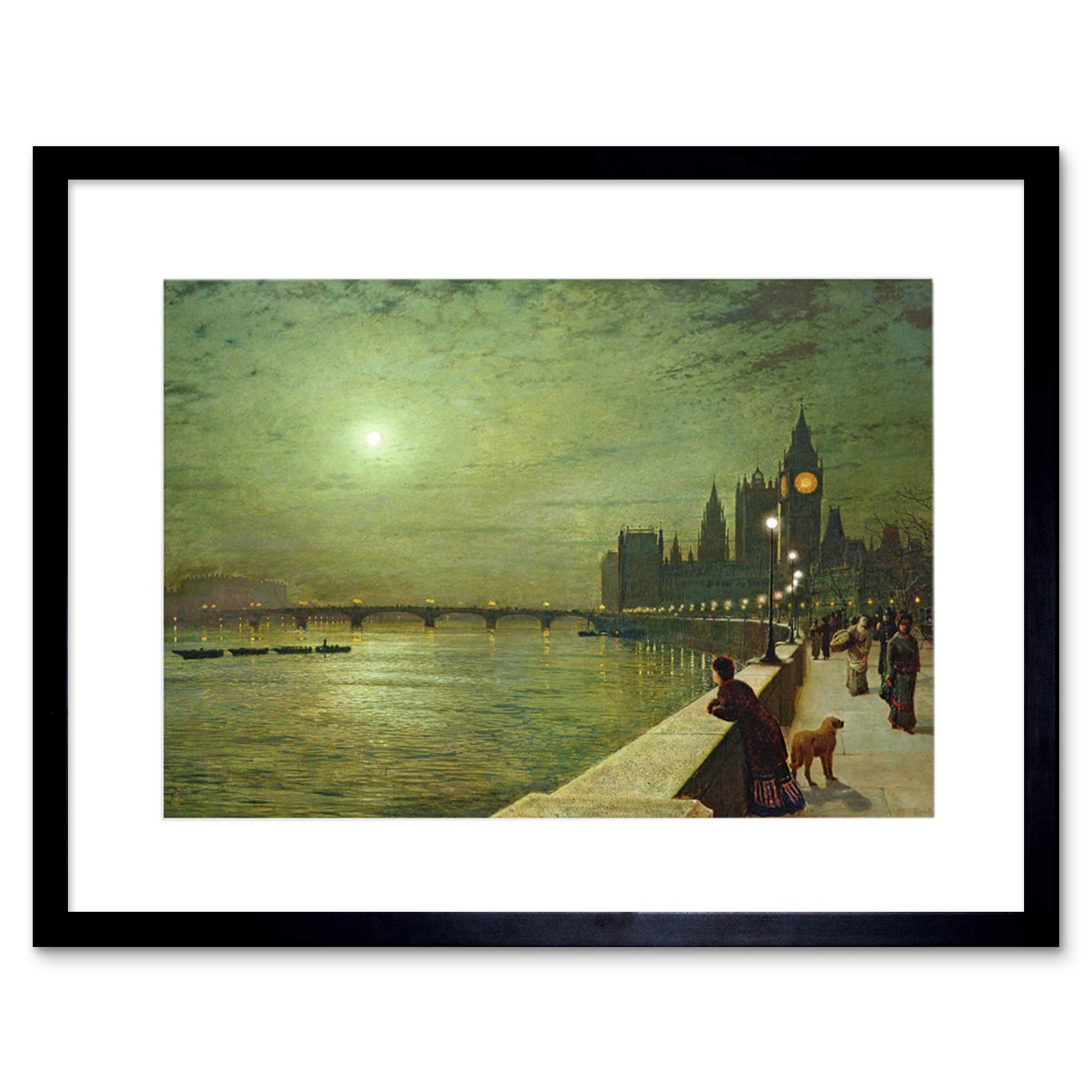 Wee Blue Coo John Atkinson Grimshaw Reflections On Thames 1880 Framed Wall Art Print