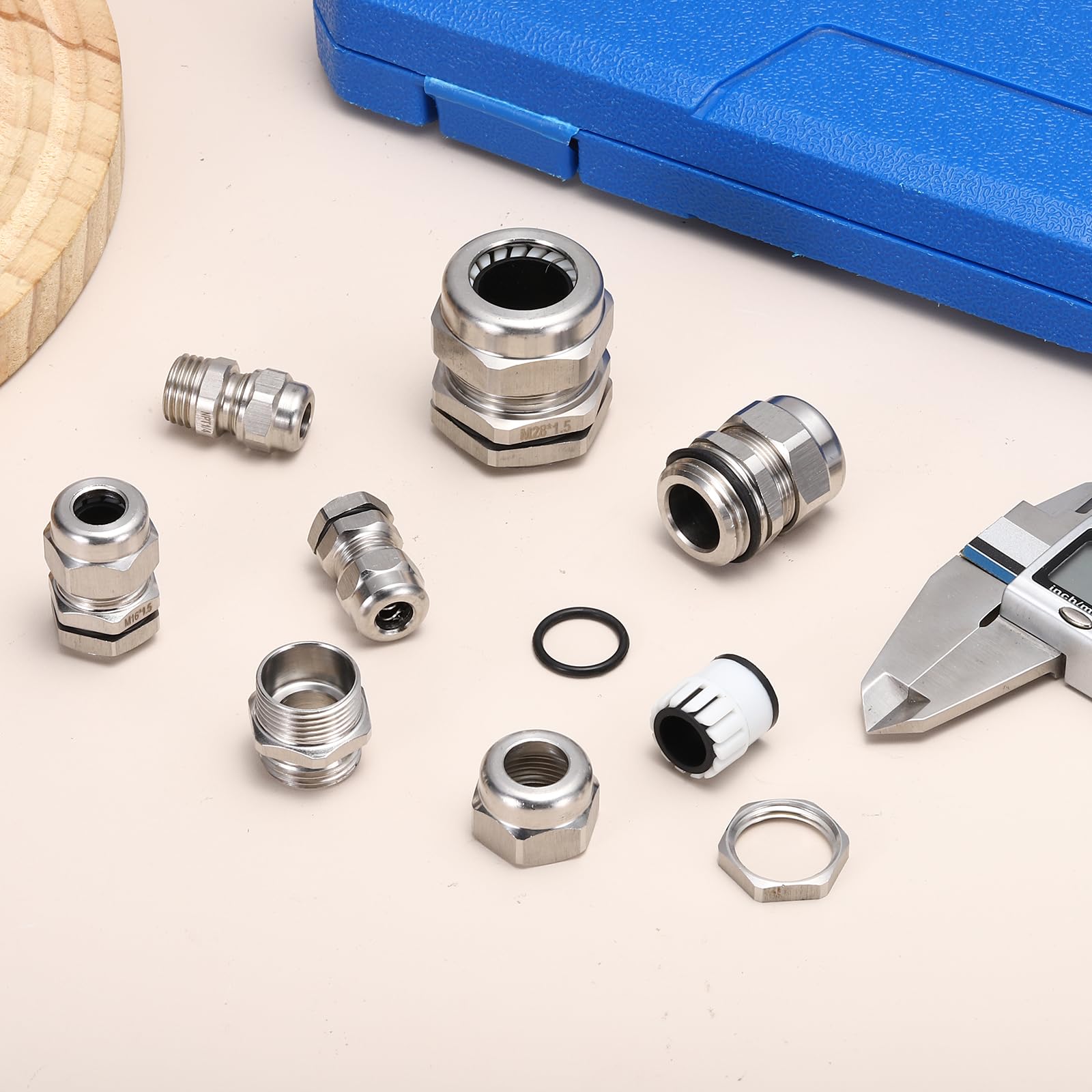 sourcing map Lot de 2 presse-étoupes M22 x 1,5 mm, étanchéité IP68 pour fil de 10 à 14 mm de diamètre, protecteurs de fils en acier inoxydable 304 pour fixation, câblage, réparation