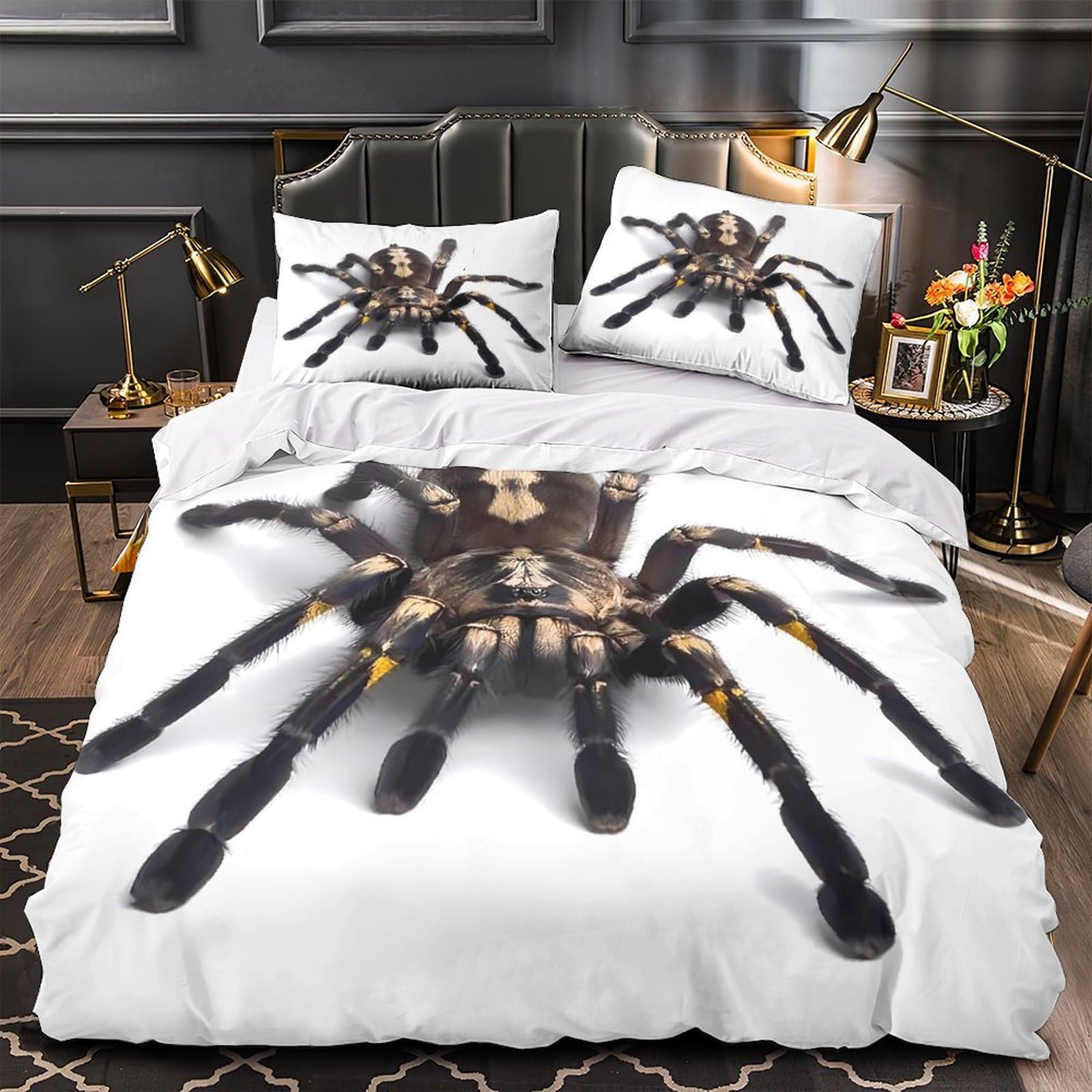 Parure de lit araignée 140x200 housse de couette tarentule 3D