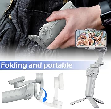 Gimbal Stabilizer for Smartphone, Upgraded 3-Axis mobile gimbal With intelligent face tracking and fill light, Gimbal stabilizer for recording, filming and live streaming, Support IOS Android