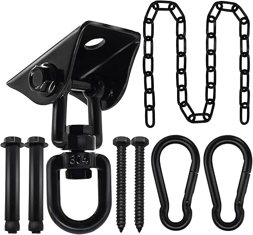 Lendaba - Kit de hamaca para colgar, accesorios resistentes para sillas colgantes de capacidad de 1200 libras, ganchos giratorios de 360 para yoga,