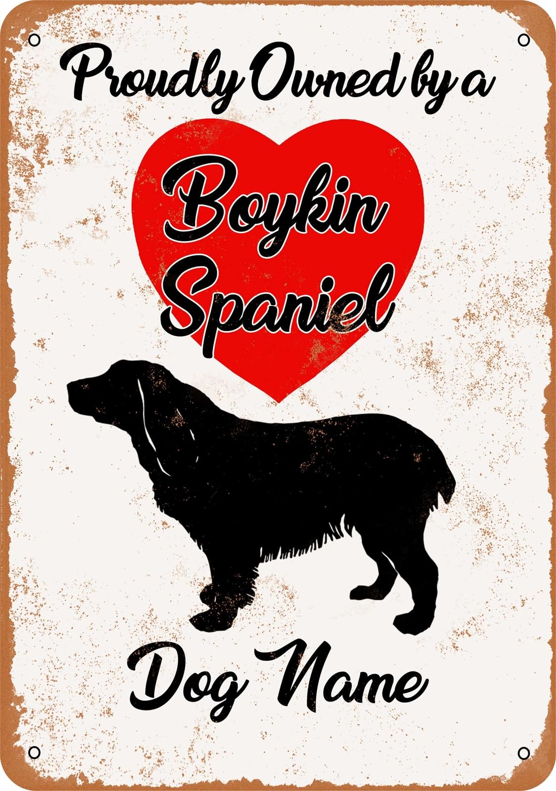 Miaomansenstore Metal Sign - Custom Dog Name - Boykin Spaniel - Vintage Look Home Decor