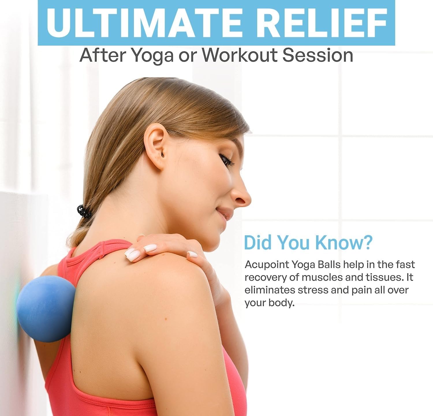 Leosportz Massage Ball for Deep Tissue Therepy - Yoga Larcosse High Density Massager Ball | Trigger Point Therepy Equipment for Pain Relief (Pack of 2 Blue) Leosportz Massage Ball for Deep Tissue Therepy - Yoga Larcosse High Density Massager Ball | Trigger Point Therepy Equipment for Pain Relief (Pack of 2 Blue)