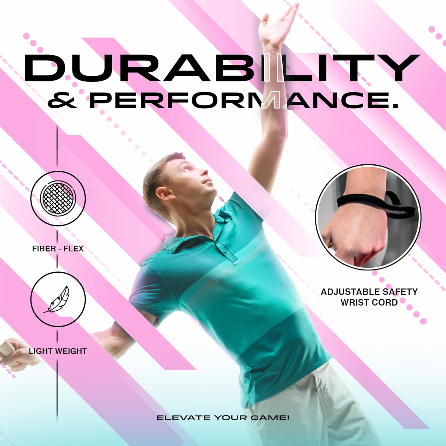 Carbon Halo EVA Soft Core Round Shape Padel Racket (38MM) | Featuring a Carbon Fiber | Perfect Balanced for Comfort & Power | Head Precision for Starters & Intermediate Players (White)