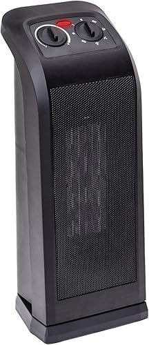 Miniatura 8 de Comfort Zone Calentador de espacio de torre de 18 pulgadas con elemento calefactor PTC, calor dual de 1500 W900 W, oscilación de 60, termostato