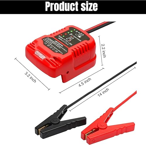 Miniatura 4 de Adaptador de cables de puente para batería Milwaukee M18 de 18 V M18, motores diésel de hasta 3.5 L, batería portátil de arranque de coche de 12 V,