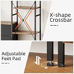 AFLUI Triple bibliothèque avec 3 Tiroirs larges 4-Tier Étagère et 10 Étagères d'affichage, Grande Bibliothèque Industrielle pour la Maison & Bureau, Rustic Brown