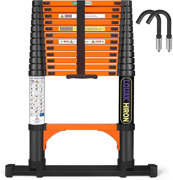 LOUAK&HIRON Échelle Télescopique 3.8m avec Stabilisateurs