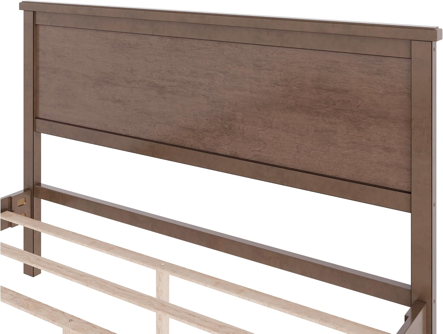 JIJIWANG Queen Size Platofmr Bed with Headboard Wood Bed Frame with Underneath Storage and Wood Slats, No Box Spring Needed, Brown
