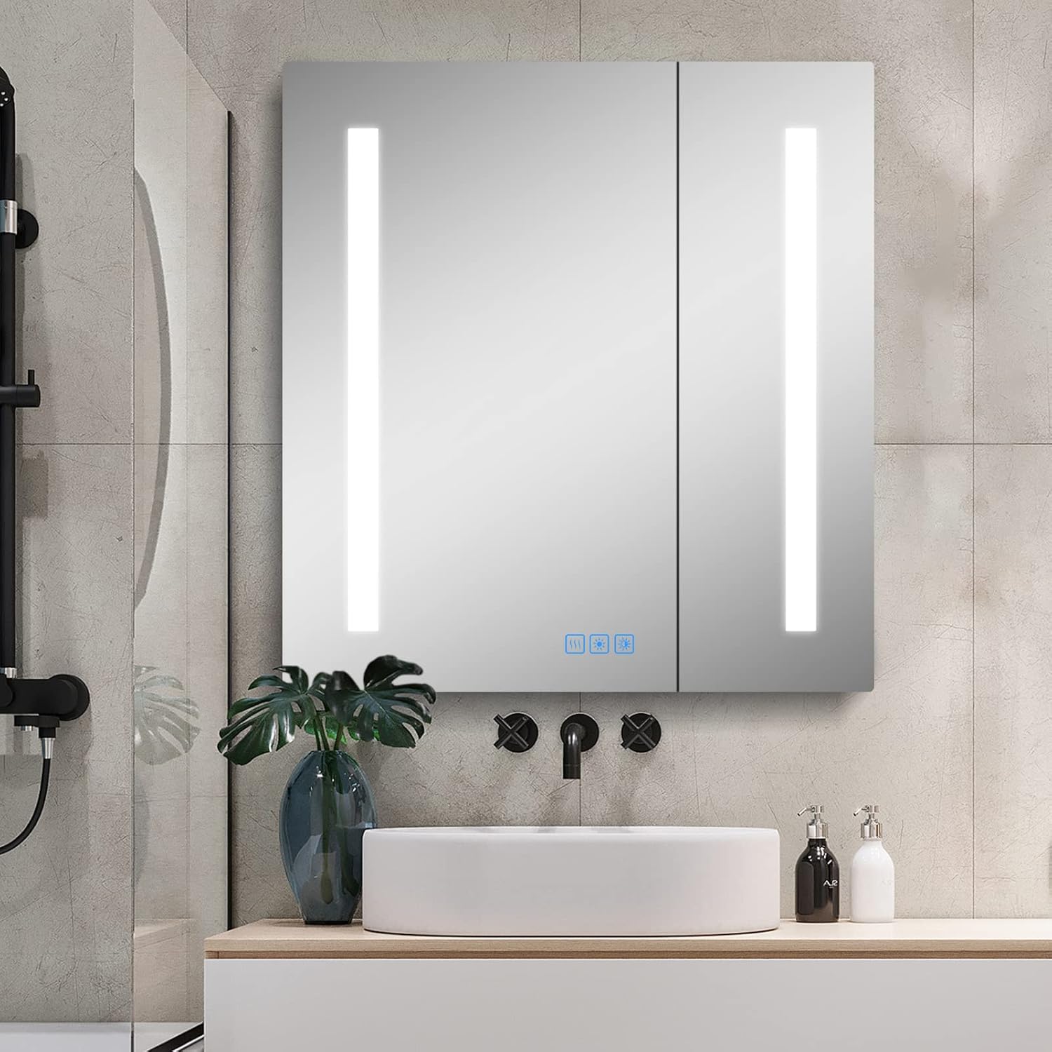 Fundin LED Bathroom Mirror Medicine with Defogger