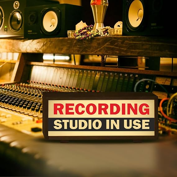 LED Recording Studio Sign Soundproof Room Light Box Recording Studio In Use Light for Streamers, Podcasters, Musicians Record Sign for Music Bar