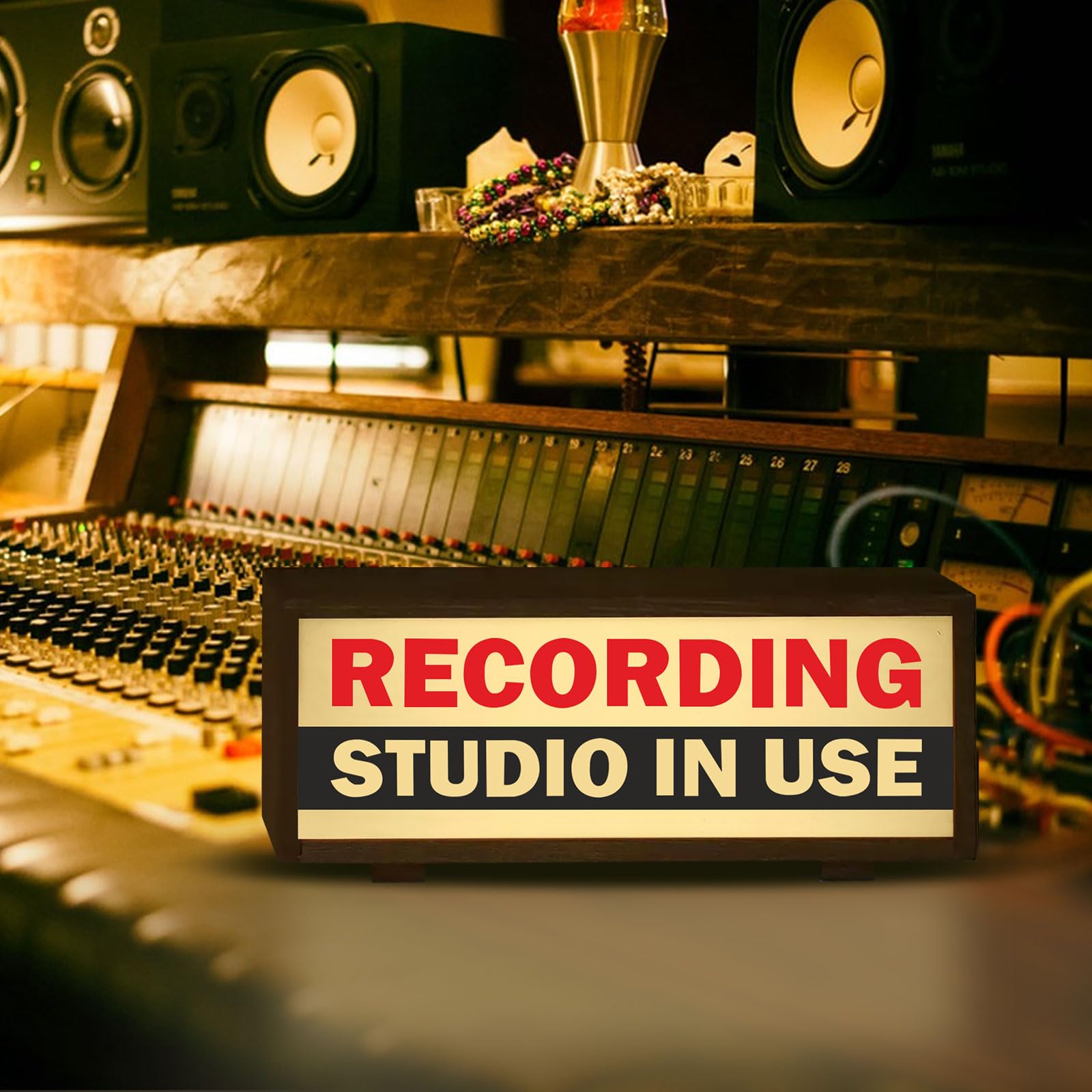 Panneau LED pour studio d'enregistrement, boîte lumineuse insonorisée, studio d'enregistrement en utilisation, lumière pour streamers, podcaster, musiciens, plaque pour bar à musique