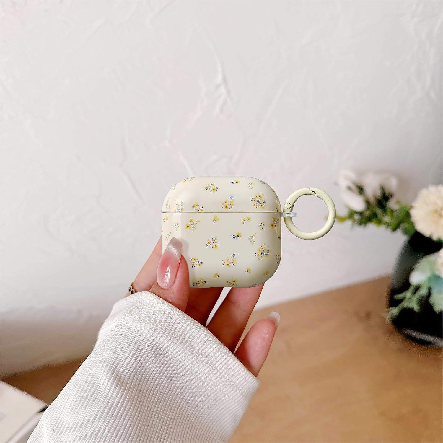 for AirPods Pro 2 Case, Flower TPU Protective Cover -Yellow image 3