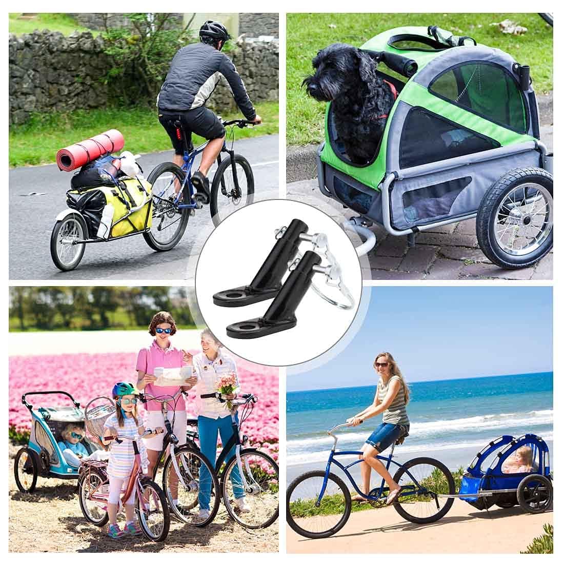 Remolque para Bici, 2pcs Barra Remolque Bicicleta, Acopladores de Remolque de Bicicleta, Accesorio de Conector de Enganche de Remolque de Bicicleta para Accesorios de Bicicletas, Niños, Mascotas