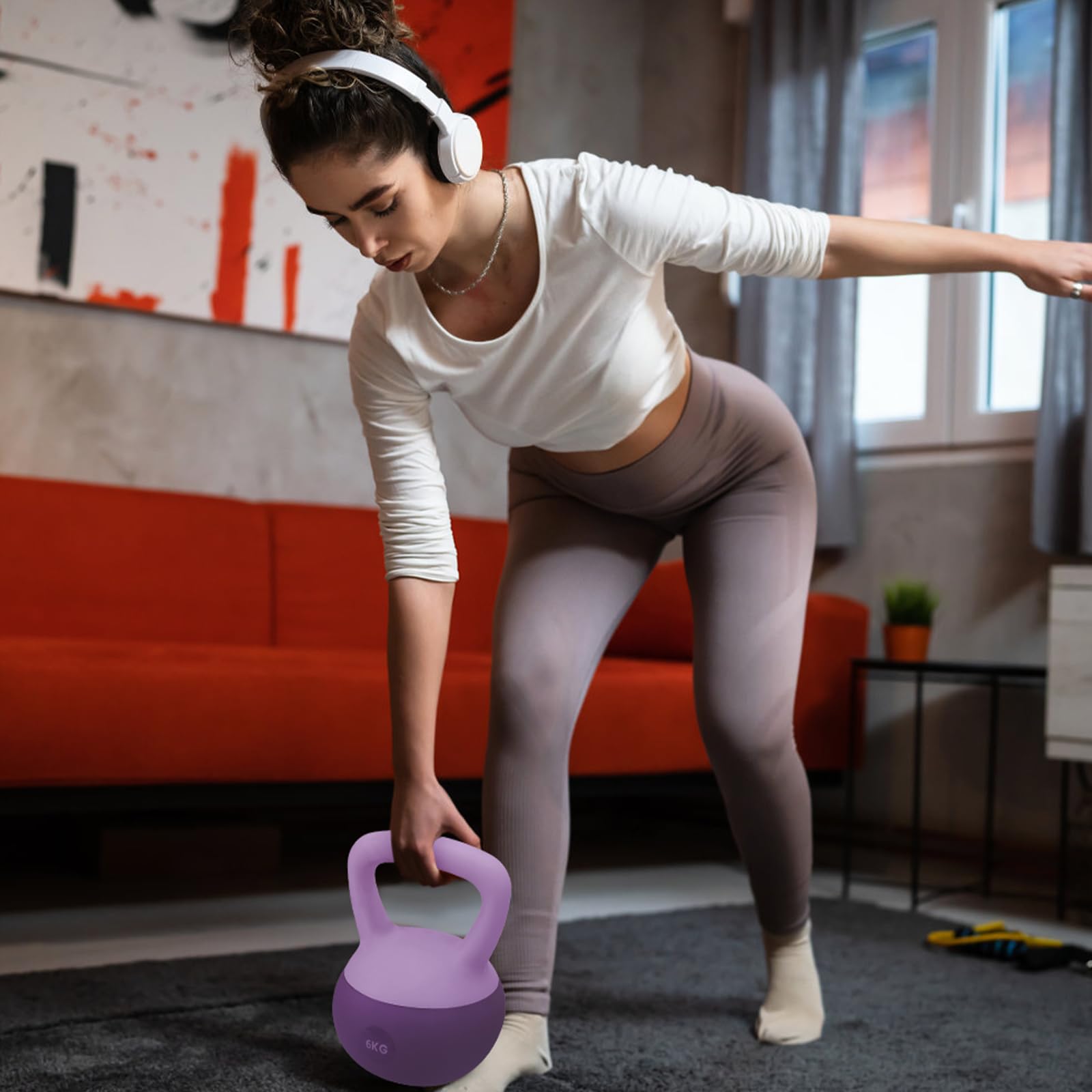 Kettlebell Morbido in Gomma – 4/6/8 kg, Peso da Allenamento Sicuro per Casa e Palestra, Maniglia Antiscivolo, Ideale per Fitness, Forza e Tonificazione
