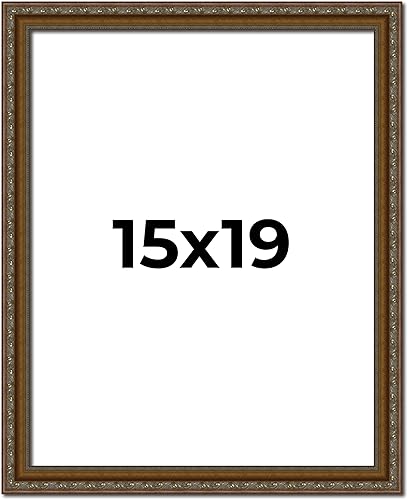 Miniatura 185 de Marco de fotos completo de madera dorada envejecida de 16 x 20 pulgadas con plexiglás acrílico UV, parte trasera de tablero de espuma y accesorios