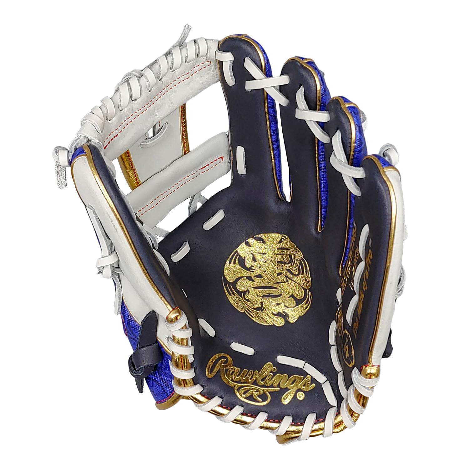 Rawlings 軟式グローブ キャメル×青 MLBロゴ付き ローリングスだからデキル！MLB球団カラー（ロゴ入り）限定軟式