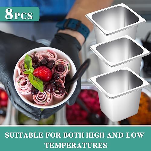 Miniatura 4 de Jinei Bandeja de mesa de vapor de 16 para hotel, acero inoxidable 201, tamaño de 6 pulgadas, almacenamiento profundo, catering, bandejas de