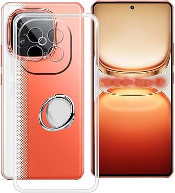 Case for Vivo iQOO Neo 10 6.78 Inch, Magnetic Rring Holder for Vivo iQOO Neo 10 Phone Case, Slim Clear Soft Silicone Shockproof X Anti-Scratch Protective Case