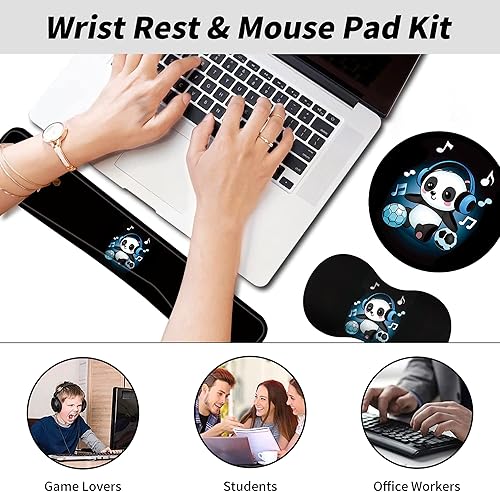 Miniatura 3 de Alfombrilla para mouse con soporte de muñeca para teclado y reposamuñecas 4 en 1, fácil de escribir, alivio del dolor, cojín de gel de espuma