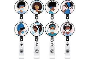 Cute Badge Clips, Retractable Badge Reel for Black Nurse