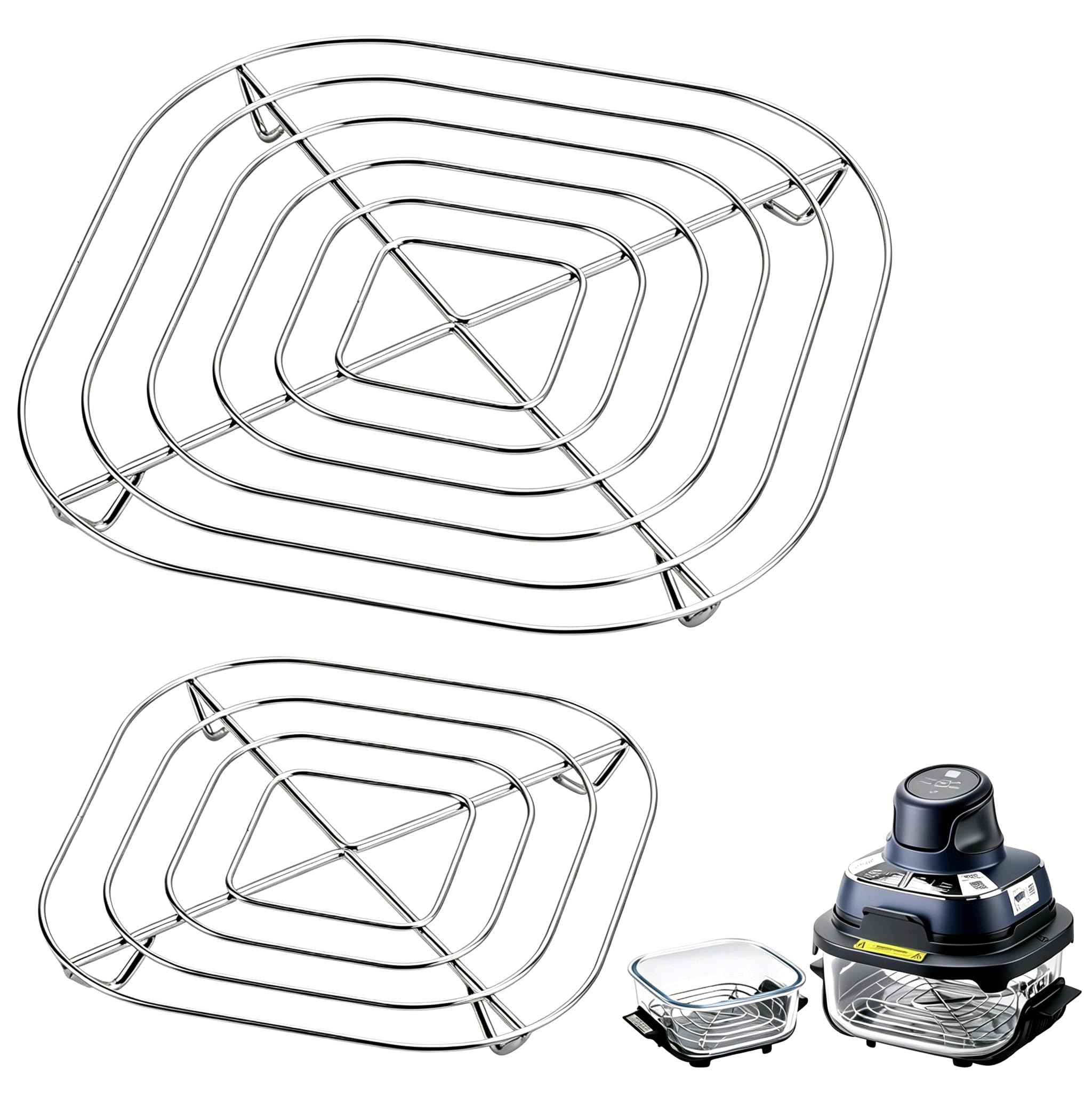 Photo 1 of 2 Pack Crisper Stainless Steel Rack for Ninja Crispi Air Fryer FN101