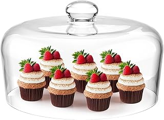 11 Inch Glass Cake Dome Cover, Upgraded Thickened Clear Cake Cover Lid for Cake Stand, Round Cloche 