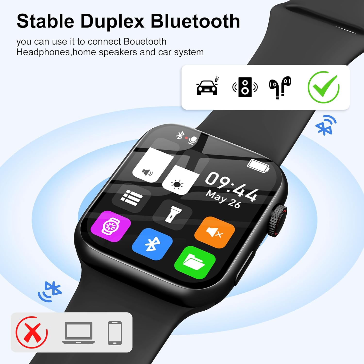 SWOFY M2 MP3 Player displaying Bluetooth connectivity options