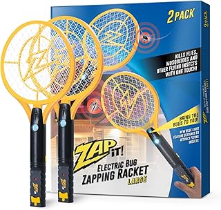 ZAP iT! Electric Fly Swatter Racket & Mosquito Zapper with Blue Light Attractant - High Duty 4