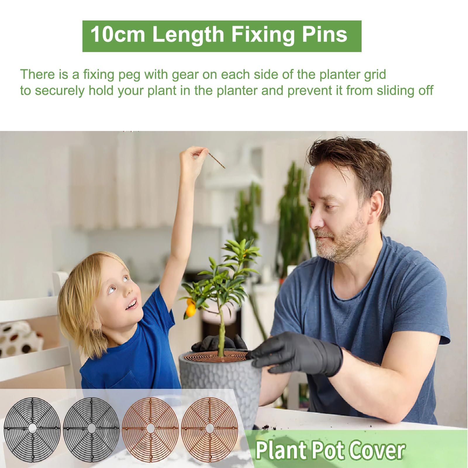 Grille pour Pot de Plantes, 4 Pcs Couvercle de Pot de Fleurs à Grille Découpable 30cm Grille en Plastique Protecteur de Fleur pour Plante Cat Digging Stopper Baby Safety Plant Grid Pot Cover