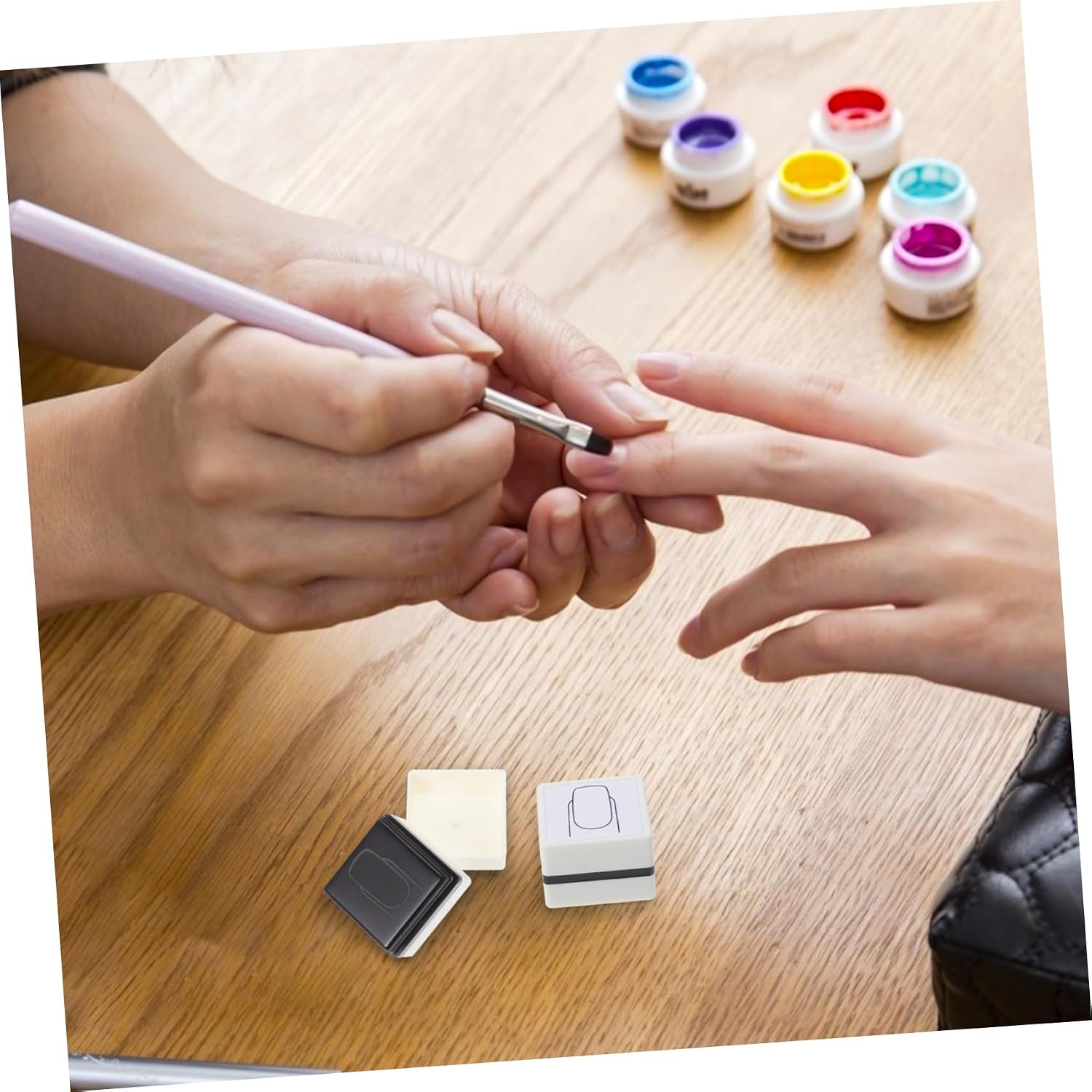 Nail Art Practice Stamper Tool Set 5-Piece DIY Manicure Molds for Women Adjustable Size for Nail Art Techniques for Home or Salon Use