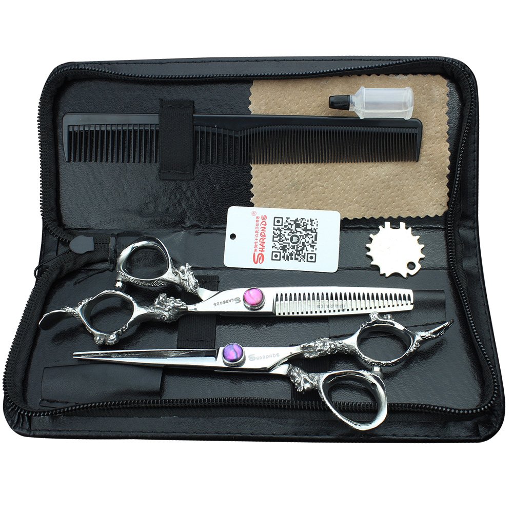 Ciseaux de coiffure professionnels anti fatigue haute dureté 17.5cm 6 pouces