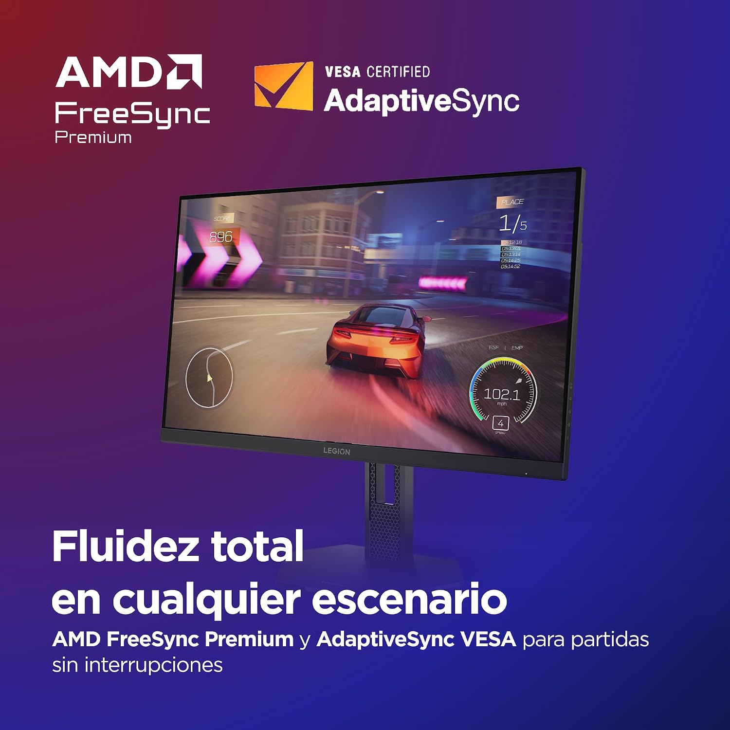 Monitor Gaming Lenovo Legion 27U‑10 27″ 4K UHD (160Hz, IPS, 0.5ms, HDR10, G‑Sync Compatible, FreeSync Premium, HDMI 2.1, ergonómico) – Negro Azabache 8