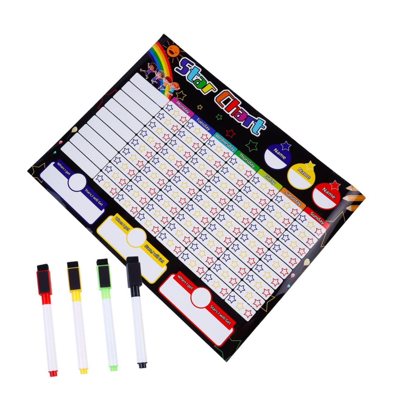 DOITOOL Magnetische Kühlschrank-kreidetafel Für Junge Mädchen Aufgabenverantwortungstafel Aktivitäts-belohnungstafel Zeitplandiagramm Belohnungsdiagramm