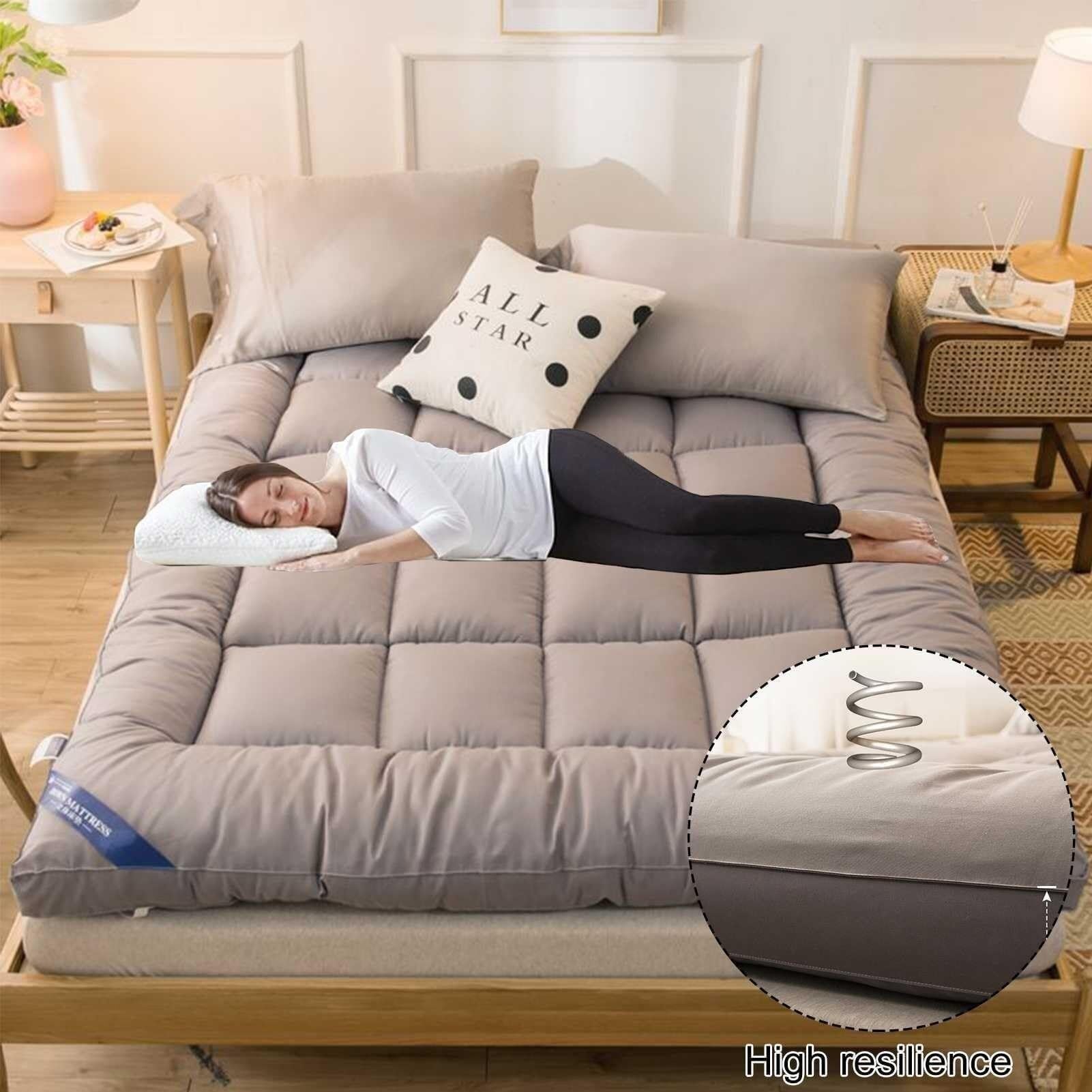 Japoński materac futon – gruba zwijana podkładka do spania na sofy i pokoje gościnne, ergonomiczna, wygodna, przenośna, zajmująca mało miejsca, idealna do użytku domowego i w podróży.