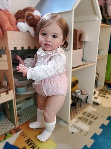 Miniatura 4 de iCradle Muñeca de bebé Reborn de 26 pulgadas, muñeca de princesa recién nacida, realista, de vinilo suave, de aspecto real, muñeca de bebé recién